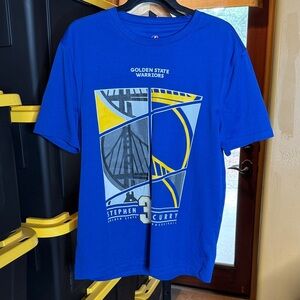 NBA Golden State Warriors Stephen Curry 30 Logo Blue T-Shirt Size Medium